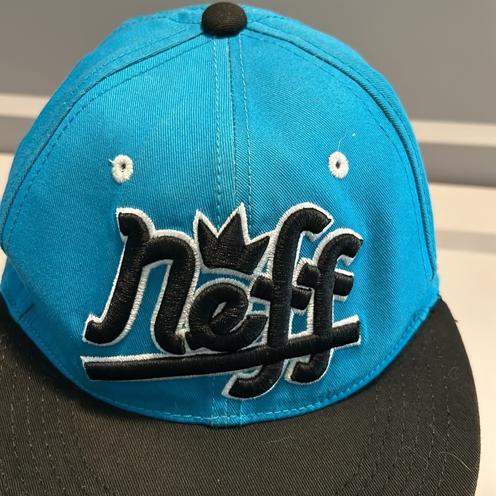 Neff Aqua Blue and Black SnapBack Hat. OS fits Most - Picture 2 of 6